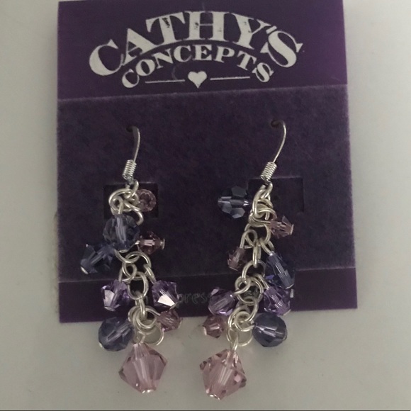 Amethyst Bead Drop Earrings - Picture 2 of 2